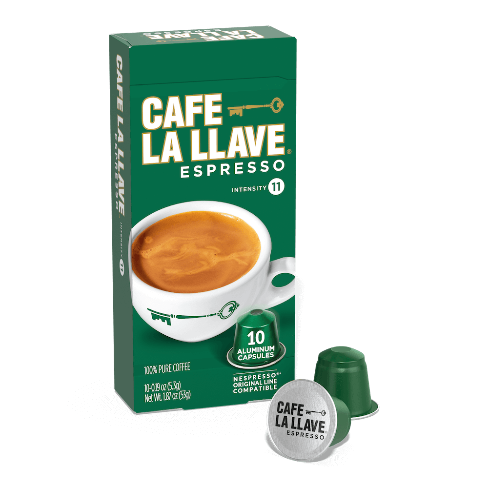 Cafe La Llave Cápsulas de aluminio expreso, intensidad 11, espresso tostado  oscuro, 80 unidades, cápsulas de espresso de aluminio reciclable